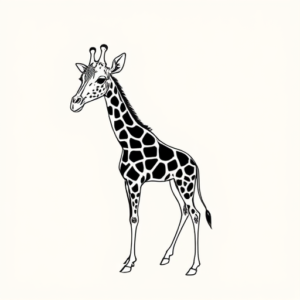 Single Line Giraffe Tattoo