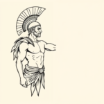 Single Line Gladiator Tattoo