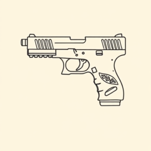 Single Line Glock Tattoo