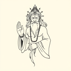 Single Line God Tattoo