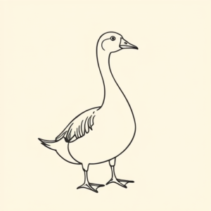Single Line Goose Tattoo