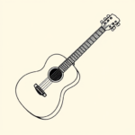 Single Line Guitar Tattoo