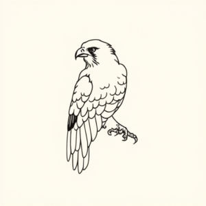 Single Line Hawk Tattoo