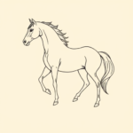 Single Line Horse Tattoo