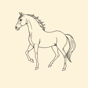 Single Line Horse Tattoo