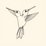 Single Line Hummingbird Tattoo