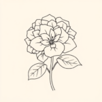 Single Line Hydrangea Tattoo