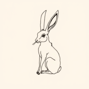 Single Line Jackalope Tattoo