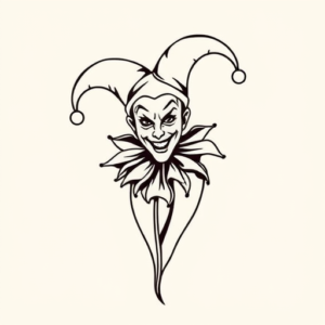 Single Line Jester Tattoo