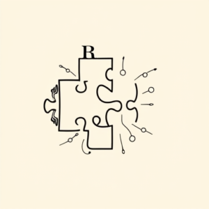 Single Line Jigsaw Tattoo