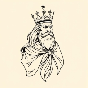 Single Line King Tattoo