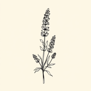 Single Line Lavender Tattoo