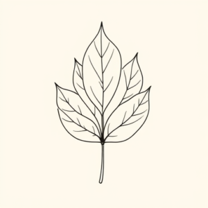 Single Line Leaf Tattoo