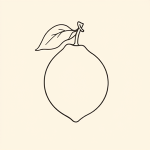 Single Line Lemon Tattoo