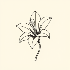 Single Line Lily Tattoo