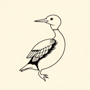 Single Line Loon Tattoo