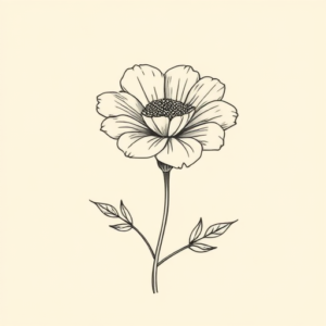 Single Line Marigold Tattoo
