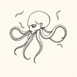 Single Line Medusa Tattoo