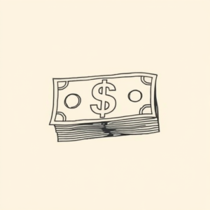 Single Line Money Tattoo