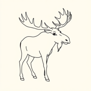 Single Line Moose Tattoo