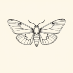 Single Line Moth Tattoo