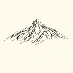 Single Line Mountain Tattoo