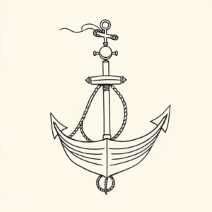 Single Line Nautical Tattoo