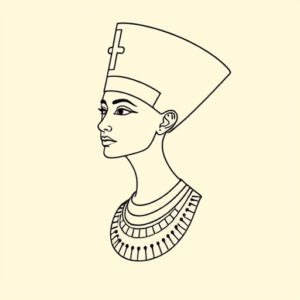 Single Line Nefertiti Tattoo