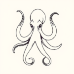 Single Line Octopus Tattoo