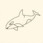 Single Line Orca Tattoo
