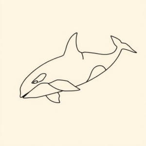Single Line Orca Tattoo