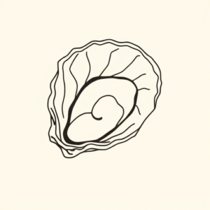 Single Line Oyster Tattoo