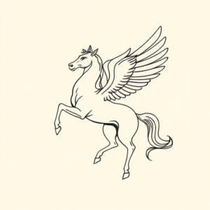 Single Line Pegasus Tattoo