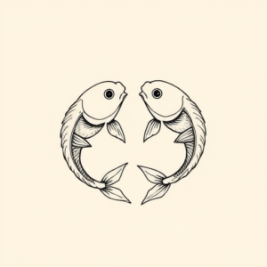 Single Line Pisces Tattoo