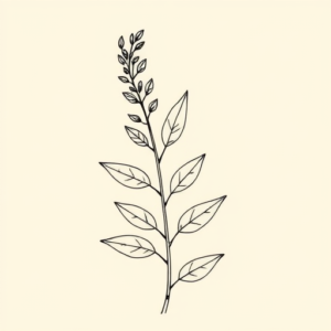 Single Line Plant Tattoo