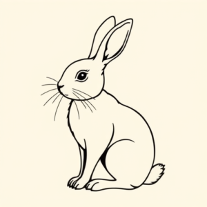 Single Line Rabbit Tattoo