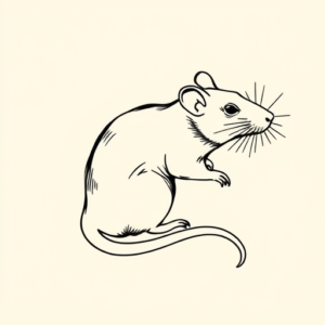 Single Line Rat Tattoo