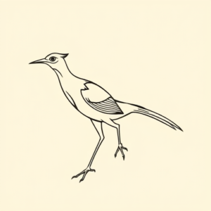 Single Line Roadrunner Tattoo