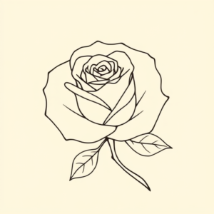 Single Line Rose Tattoo