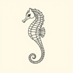 Single Line Seahorse Tattoo