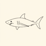 Single Line Shark Tattoo