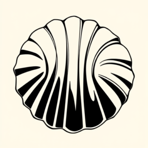 Single Line Shell Tattoo