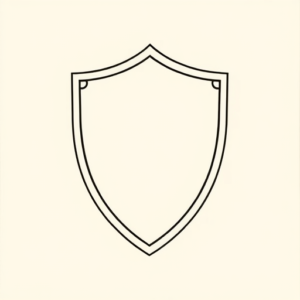 Single Line Shield Tattoo