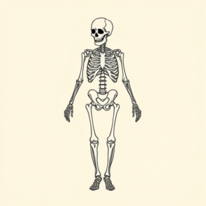 Single Line Skeleton Tattoo