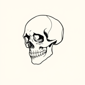Single Line Skull Tattoo