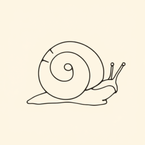 Single Line Snail Tattoo