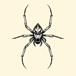 Single Line Spider Tattoo