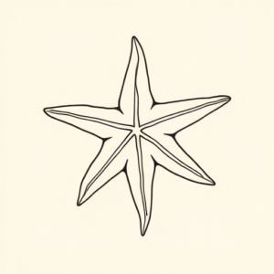 Single Line Starfish Tattoo