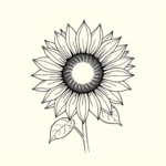 Single Line Sunflower Tattoo