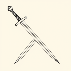 Single Line Sword Tattoo